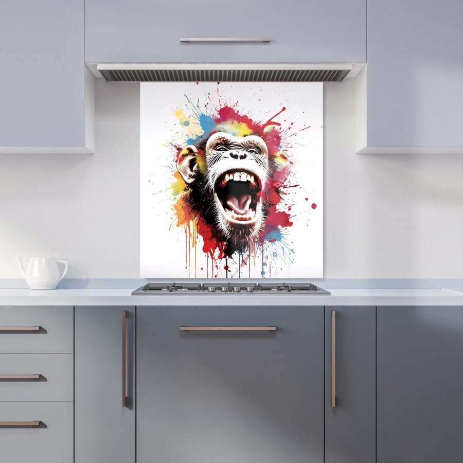 Click to view product details and reviews for Coloured Splashart Crazy Monkey Face Kitchen Splashback W700mm X H650mm.