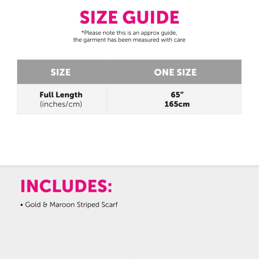 Maroon & Gold Striped Wizard Scarf