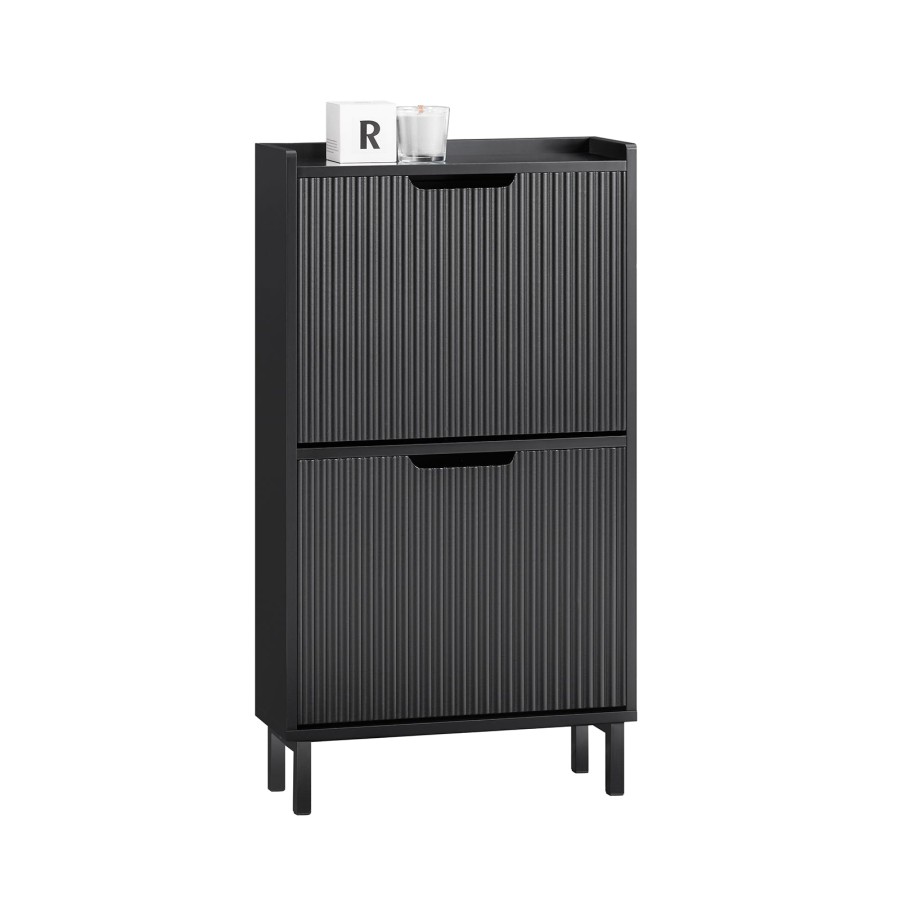 Click to view product details and reviews for Sobuy Fsr177 Sch 2 Flip Drawers Shoe Cabinet Shoe Rack Shoe Storage Cupboard Organizer Black.