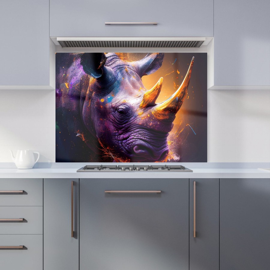 Click to view product details and reviews for Golden Rhino Face Splashart Kitchen Splashback W595mm X H745mm.
