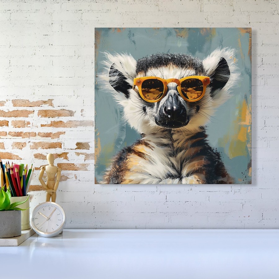 Click to view product details and reviews for Lemur In Glasses Canvas Medium 16 X 16.