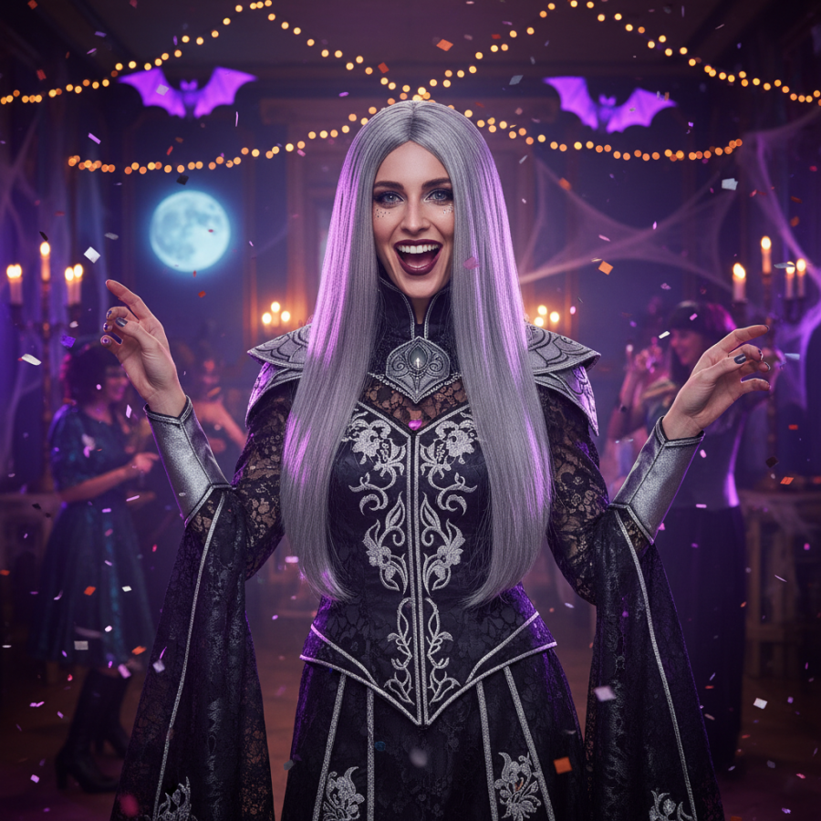 Click to view product details and reviews for Wicked Costumes Womens Classic Long Dark Grey Wig.