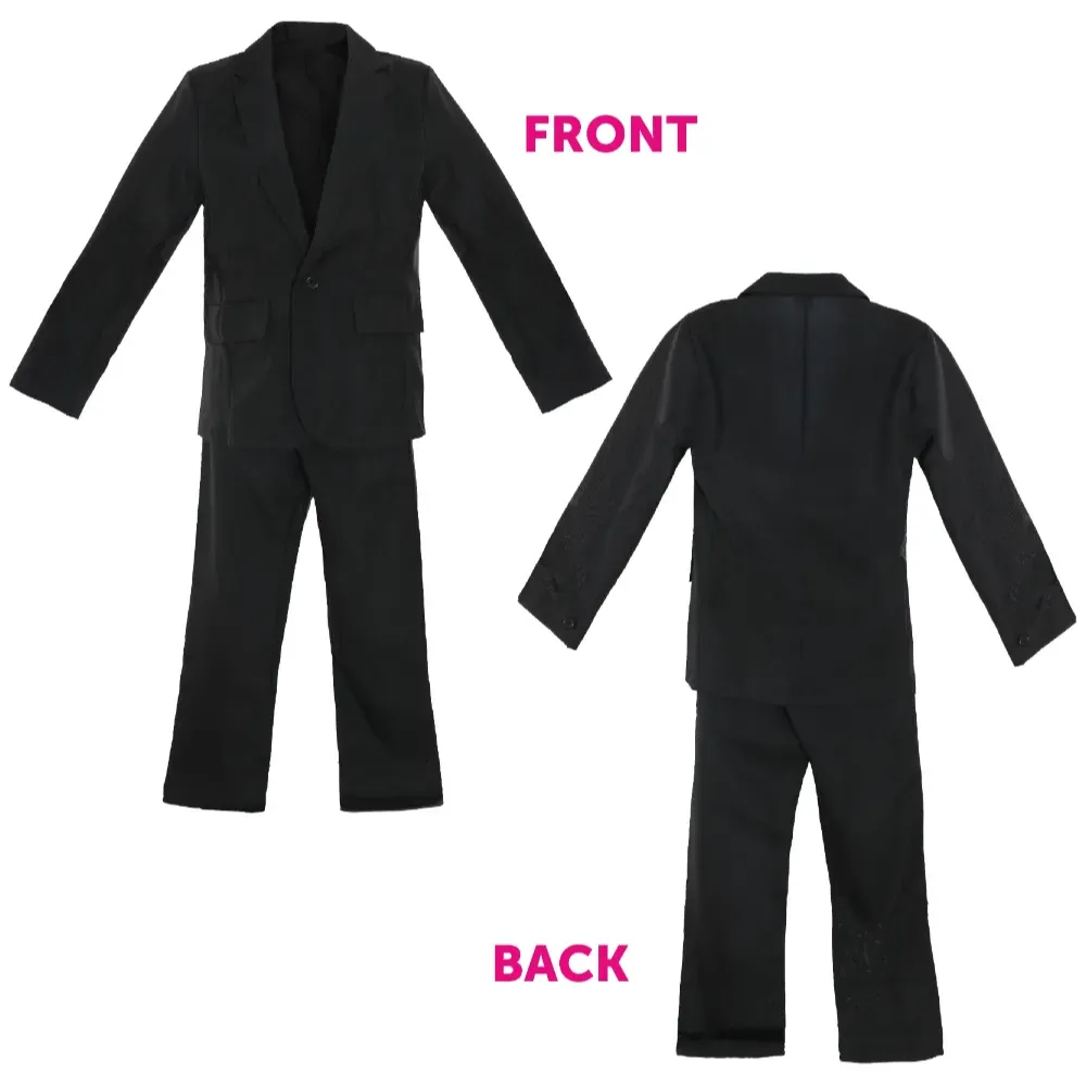 Adults Patrick Bateman Costume | 6 Pcs | Clear Jacket, Suit, Axe, Blue Tie, Blood & Business Card