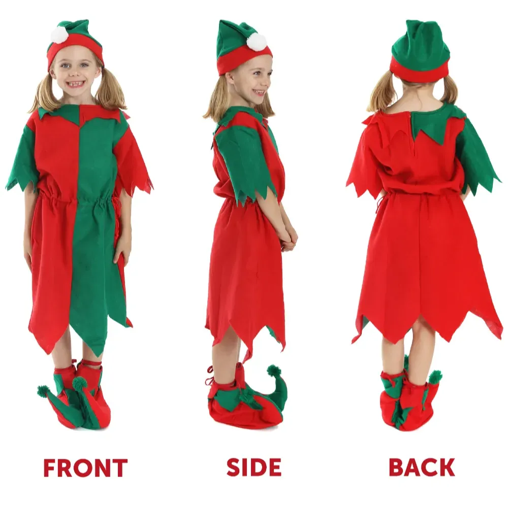 Childs Elf Costume | 4 Pcs | Tunic, Hat, Tights & Boots
