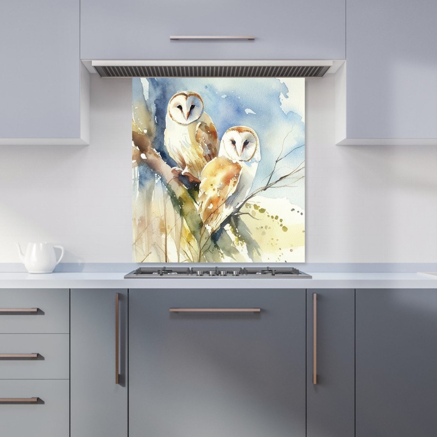 Click to view product details and reviews for Barn Owls Watercolour Kitchen Splashback W700mm X H650mm.