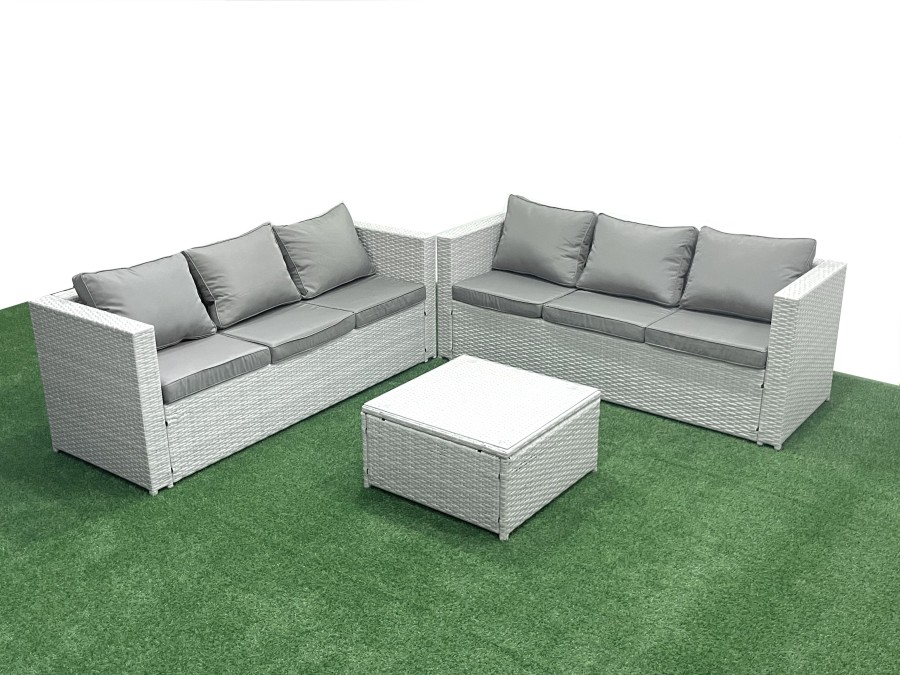 Click to view product details and reviews for Fimous Rattan Garden Outdoor Furniture Set 6 Seater Rattan Garden Sofa Set Light Grey Mixed.