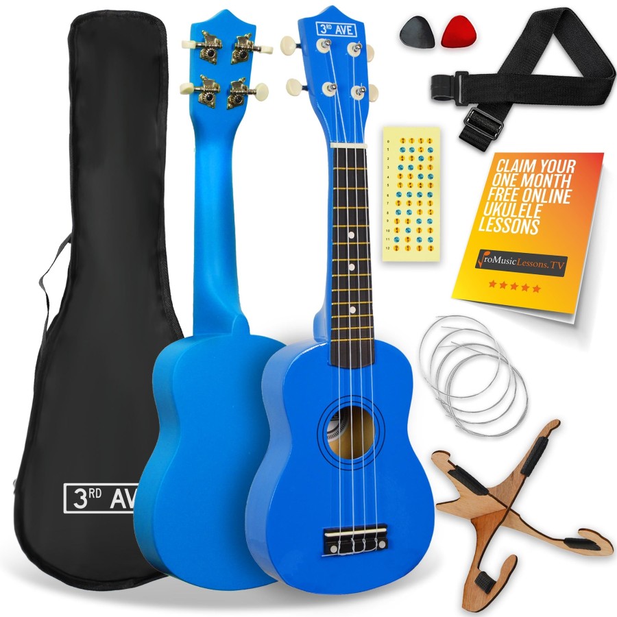 3rd Avenue Soprano Ukulele Starter Pack Blue