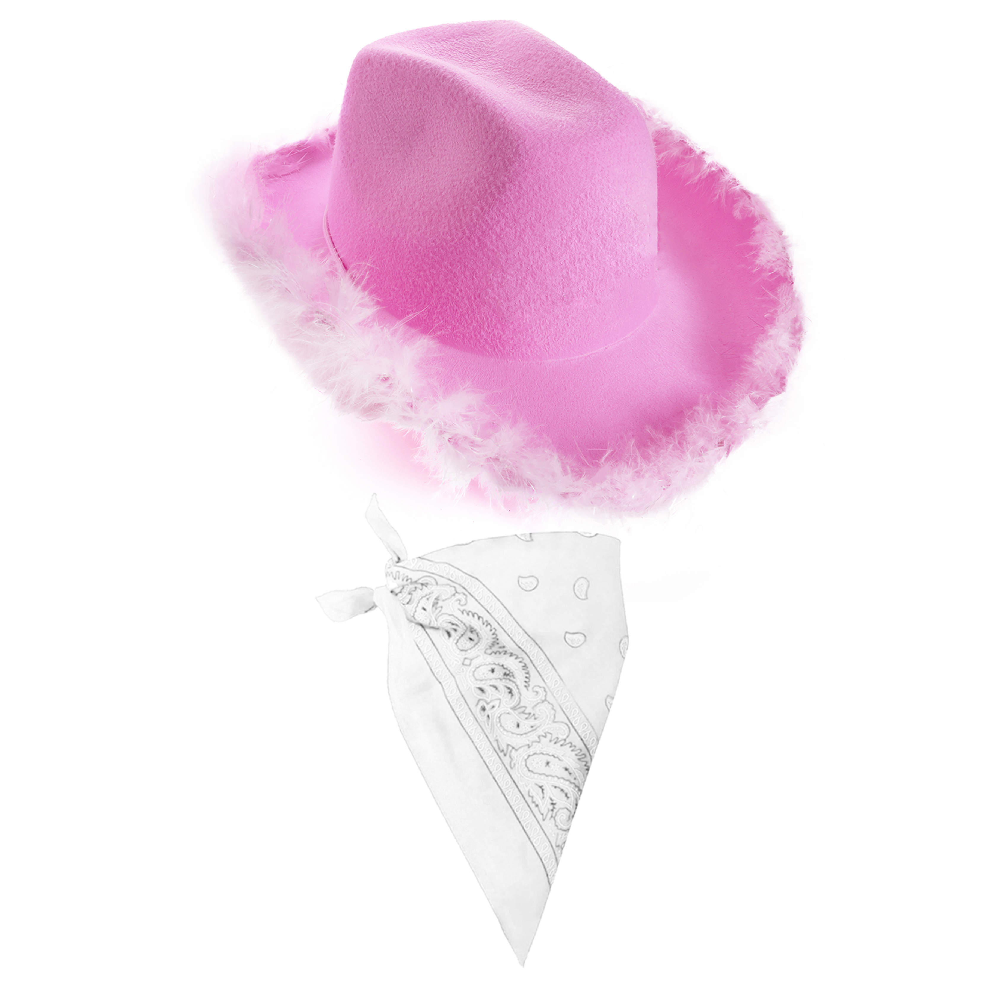 Click to view product details and reviews for Lilac Pink Cowboy Hat White Bandana Pack Of 1.