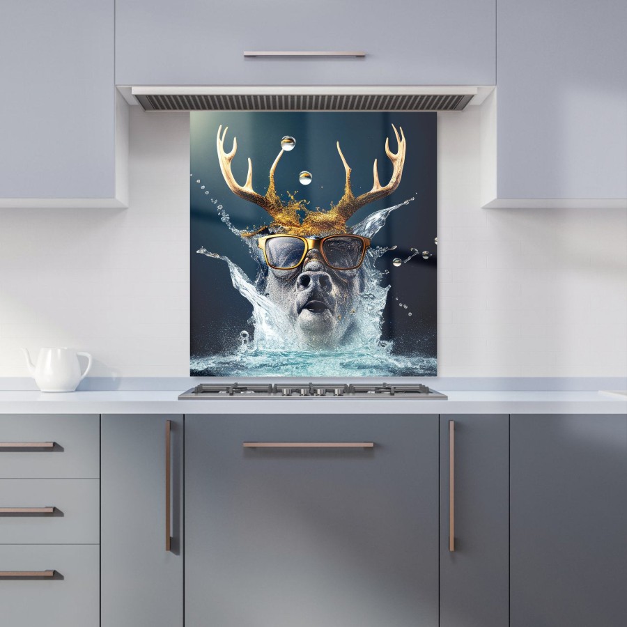 Click to view product details and reviews for Stag With Glasses Splashart Kitchen Splashback W700mm X H750mm.