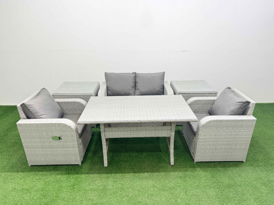 Click to view product details and reviews for Fimous Light Grey Pe Wicker Rattan Garden Furniture Set Sofa Set Reclining Chair Rectangular Dining Table 4 Seater With 2 Side Table. Click to view product details and reviews for Fimous Light Grey Pe Wicker Rattan Garden Furniture Set Sofa Set Reclining Chair Rectangular Dining Table 4 Seater With 2 Side Table.