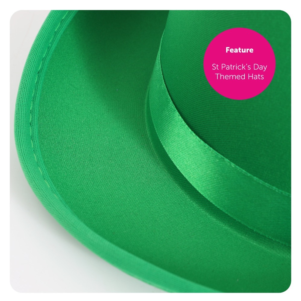 4 Pack Irish Novelty Hats - Clover, trilby, Satin & Buckle Top Hats