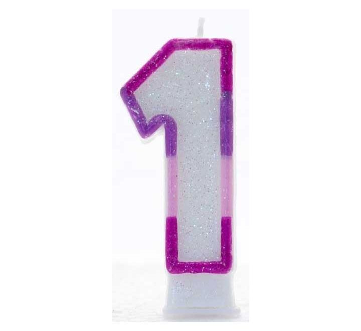 Click to view product details and reviews for Pink Coloured Number 1 Candle.