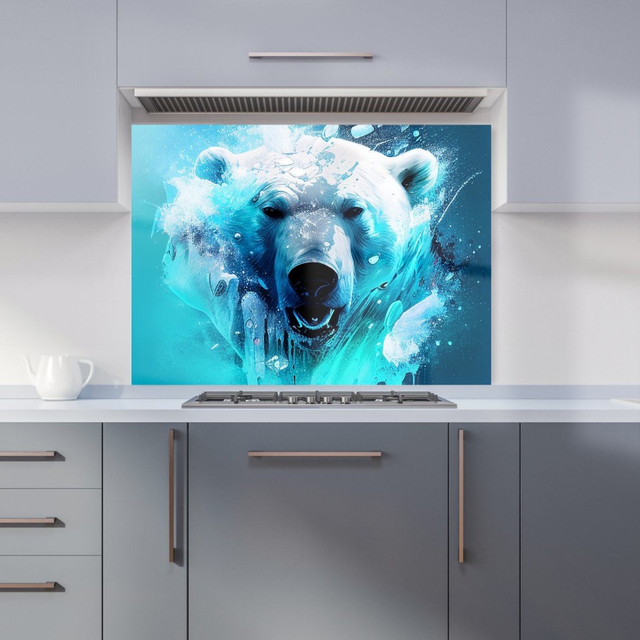 Click to view product details and reviews for Polar Bear Face Splashart Kitchen Splashback W595mm X H745mm.