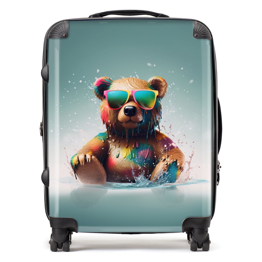 Click to view product details and reviews for Splashart Bear In Glasses Suitcase Large.