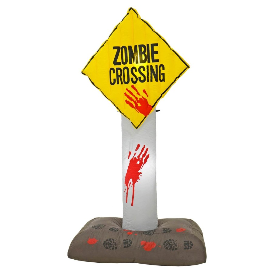 6ft Led Inflatable Zombie Sign Halloween Party Decoration