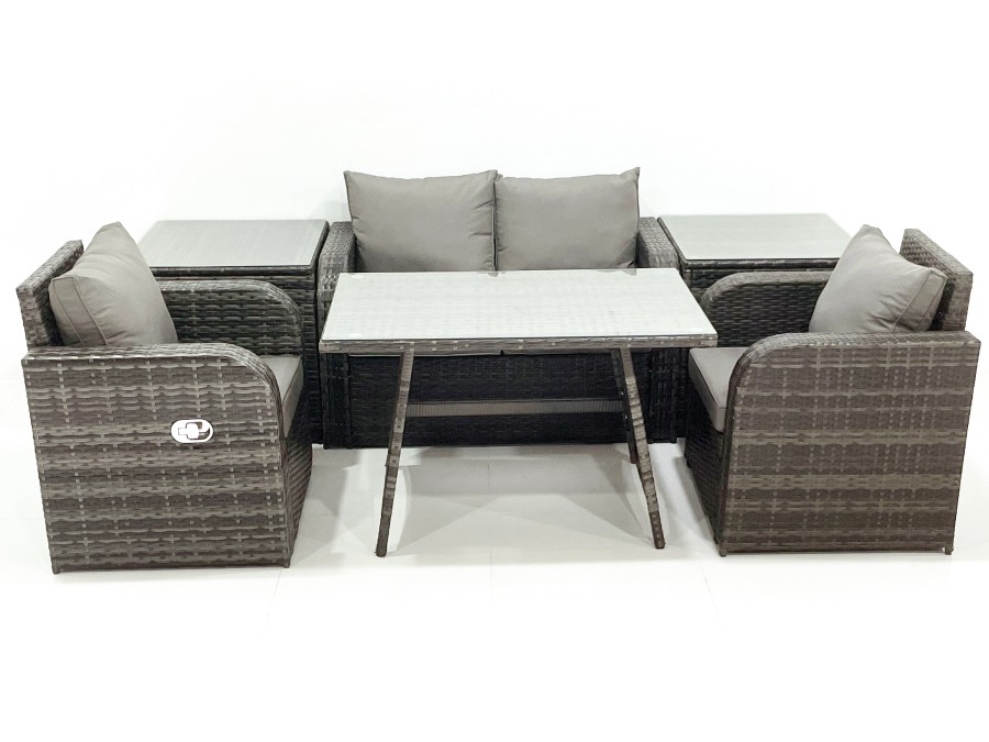 Click to view product details and reviews for Fimous Outdoor Garden Furniture Set Rattan Sofa Dining Table Set With Reclining Chair 2 Side Tables Dark Grey Mixed. Click to view product details and reviews for Fimous Outdoor Garden Furniture Set Rattan Sofa Dining Table Set With Reclining Chair 2 Side Tables Dark Grey Mixed.