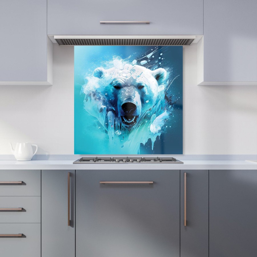 Click to view product details and reviews for Polar Bear Face Splashart Kitchen Splashback W600mm X H600mm.