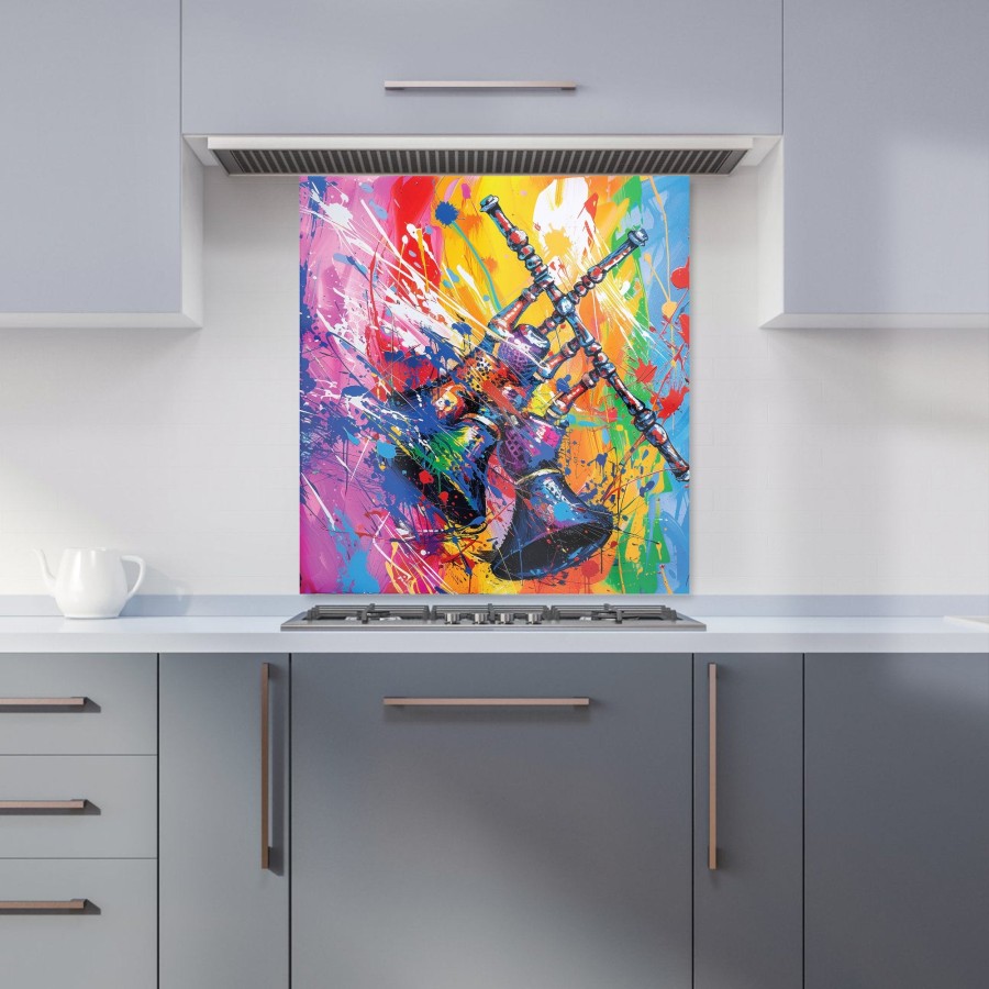 Click to view product details and reviews for Vibrant Scottish Bagpipes Burst Kitchen Splashback W700mm X H750mm.