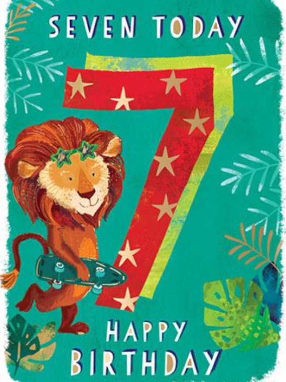 Click to view product details and reviews for Birthday Card Age 7 Skateboard Lion. Click to view product details and reviews for Birthday Card Age 7 Skateboard Lion.