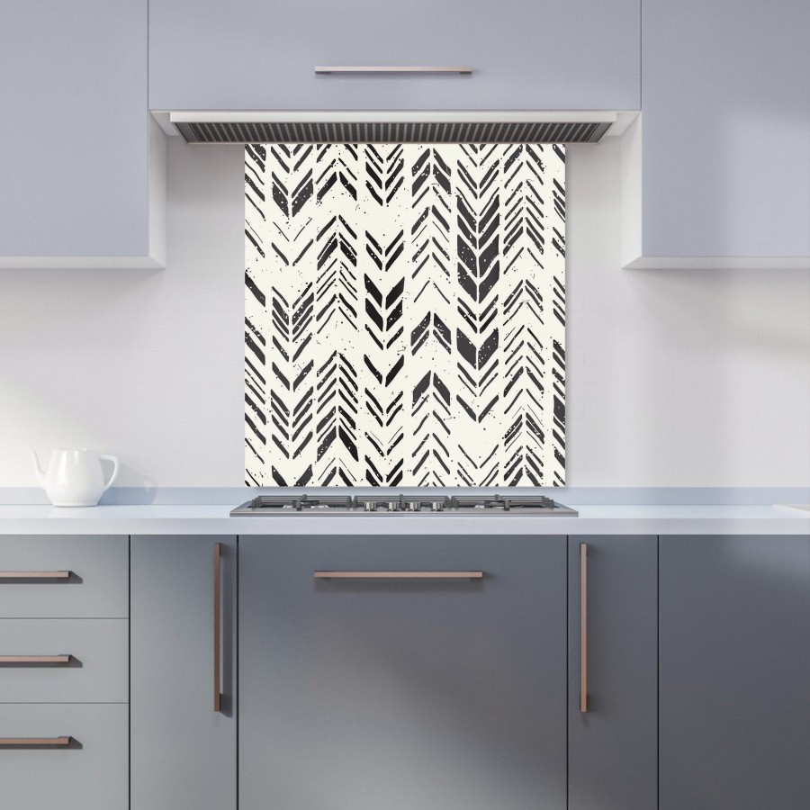 Click to view product details and reviews for Hand Drawn Chevron Pattern Kitchen Splashback W700mm X H650mm.