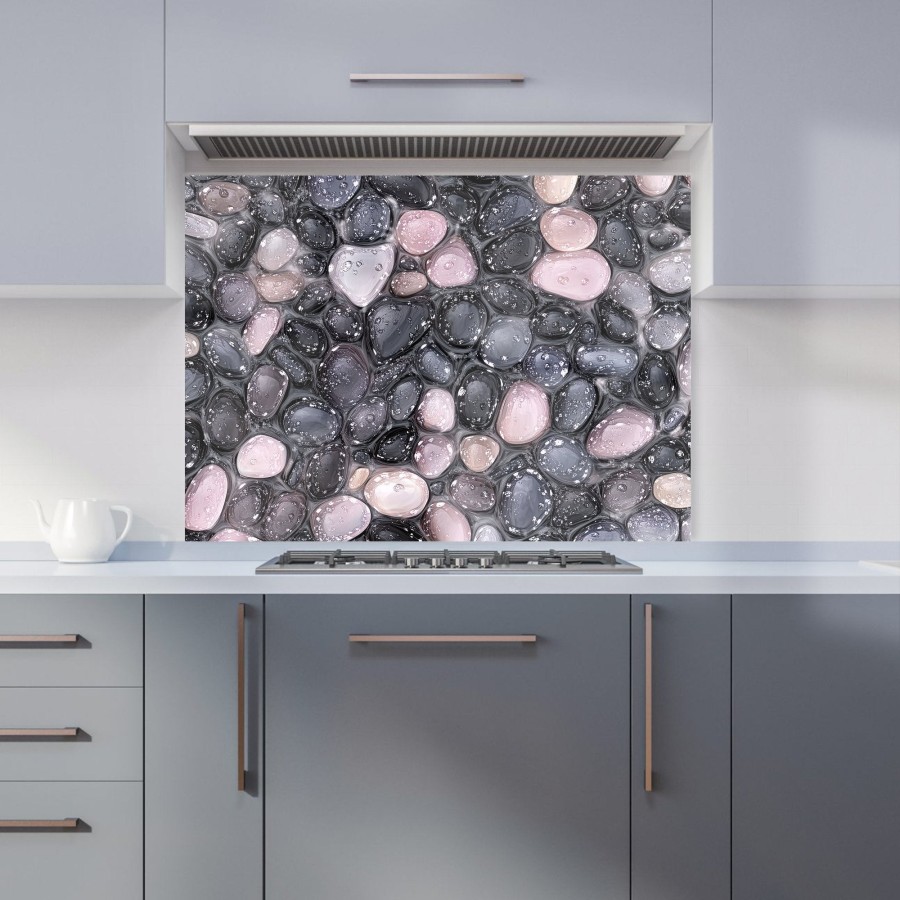 Click to view product details and reviews for Glossy Pebbles In Soft Hues Kitchen Splashback W595mm X H745mm.