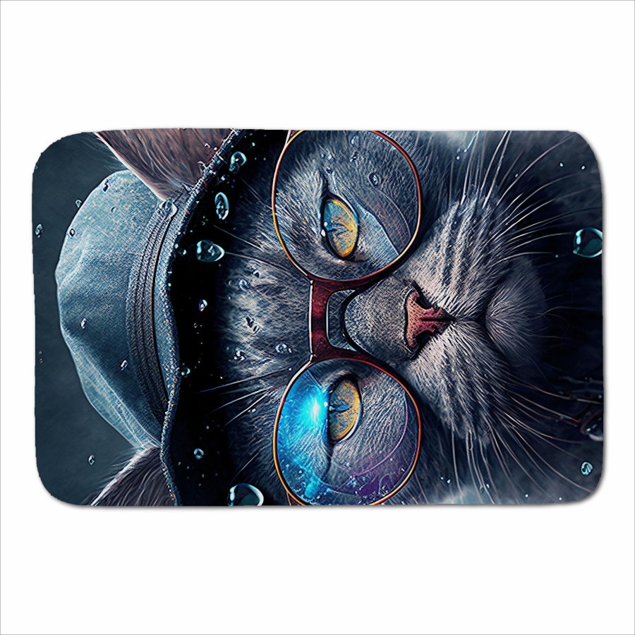 Russian Blue Cat Splashart Sherpa Blanket