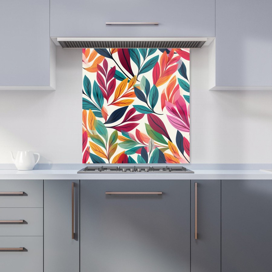 Click to view product details and reviews for Bright Leaves Pattern Kitchen Splashback W700mm X H750mm.