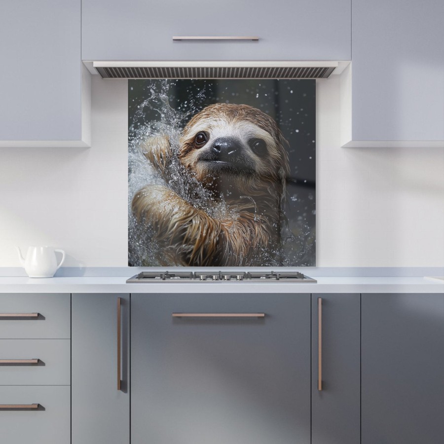 Click to view product details and reviews for Gleeful Sloth Splashart Kitchen Splashback W600mm X H600mm.