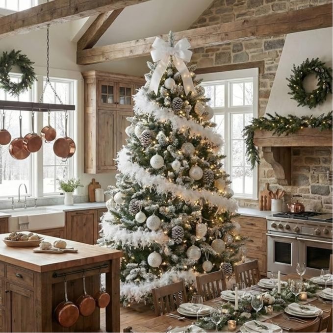 White Feather Boa Christmas Tree Decoration - Fluffy Festive Feather Tinsel