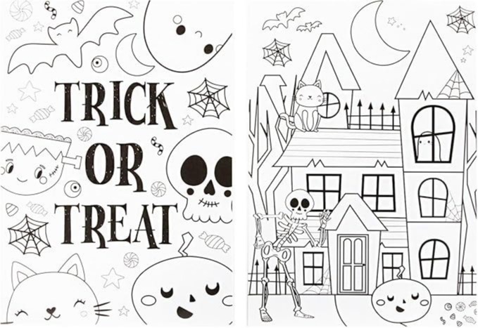42pc Halloween Party Crafting Pack – Stickers Colouring Sheets and Crayons Fun Group Activity Set for Kids
