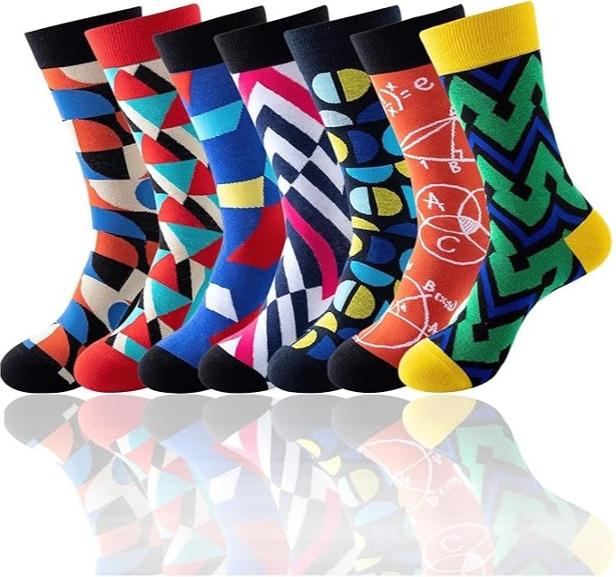 Click to view product details and reviews for 7 Pairs Men’s Colorful Dress Socks Combed Cotton Crew Novelty Funky Socks Breathable Casual Gift Set Size 6 11. Click to view product details and reviews for 7 Pairs Men’s Colorful Dress Socks Combed Cotton Crew Novelty Funky Socks Breathable Casual Gift Set Size 6 11.