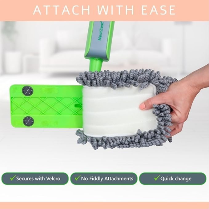 Nest Zest Mop Replacements - 3 X Fluffy Microfibre Pads