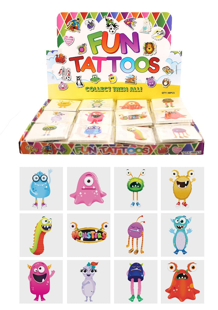 72 Monster Temporary Tattoos