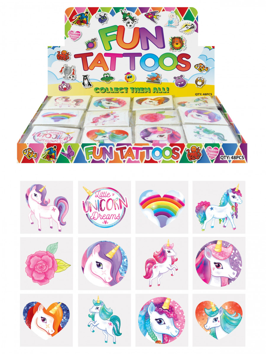 72 Unicorn Temporary Tattoos
