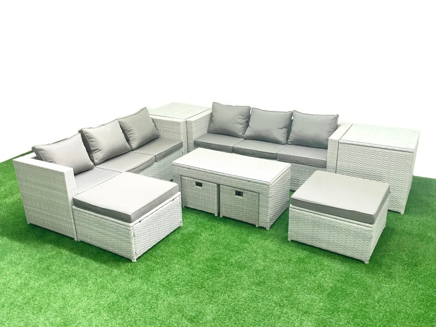 Click to view product details and reviews for Fimous Outdoor Rattan Garden Furniture Set With Grey Cushions Luxury 10 Seater With Coffee Table And 2 Side Tables For Conservatory Patio. Click to view product details and reviews for Fimous Outdoor Rattan Garden Furniture Set With Grey Cushions Luxury 10 Seater With Coffee Table And 2 Side Tables For Conservatory Patio.