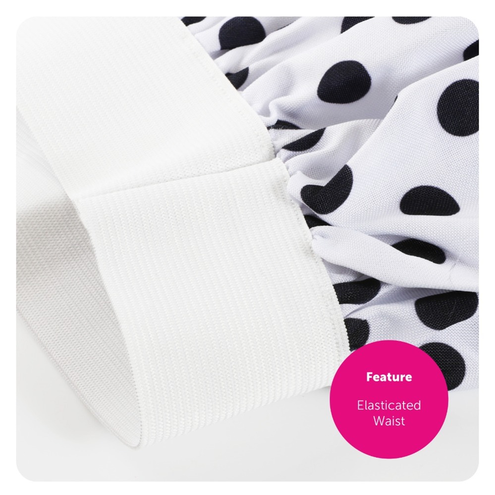 Childs Short Polka Dot Skirt - White/Black