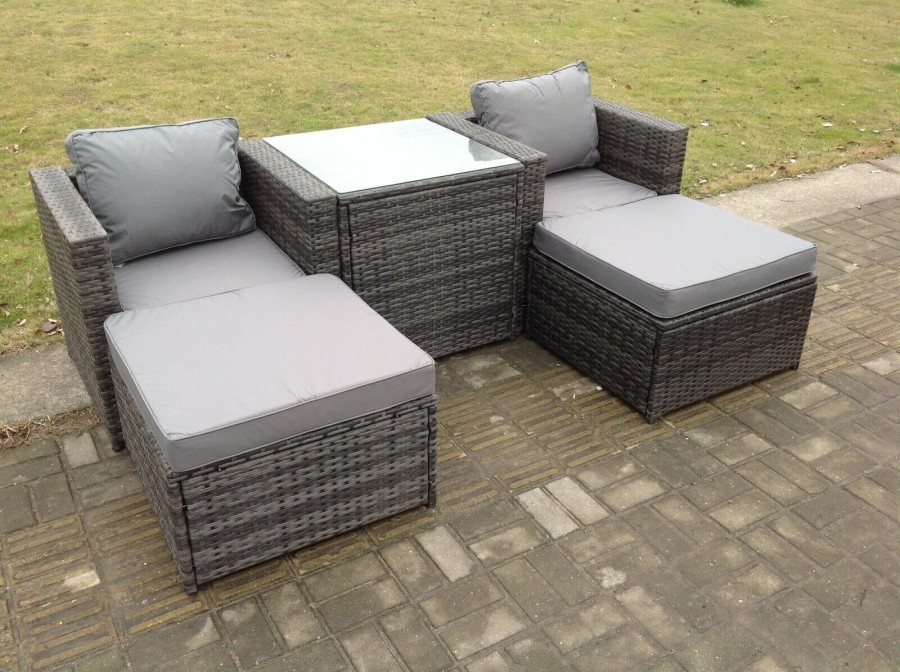 Click to view product details and reviews for Rattan Sofa Chair Footstool Garden Patio Furniture Set With Coffee Table 4 Seater.