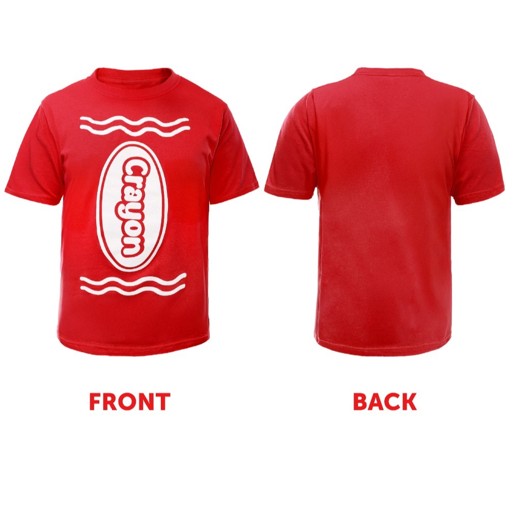 Girl's Red Crayon T-Shirt – Fun Kids Costume Top for Parties, Dress-Up & School Events