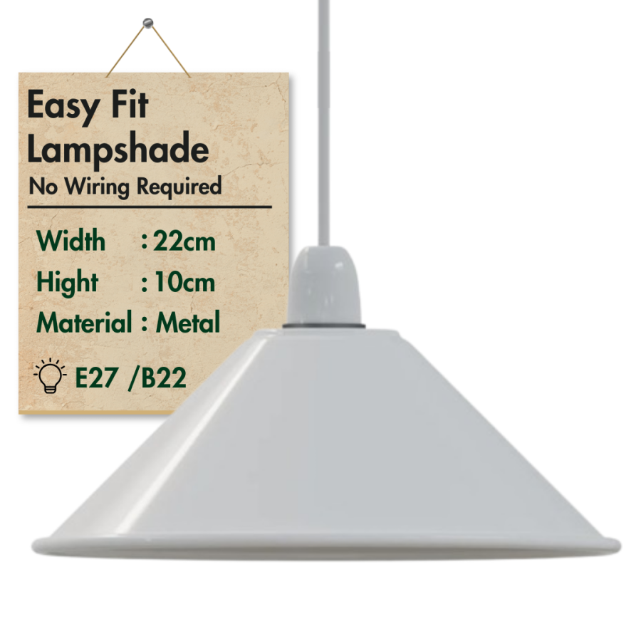 Click to view product details and reviews for Ledsone Industrial Vintage Metal Cone Shaped Pendant Light Lamp Shade1449 White.