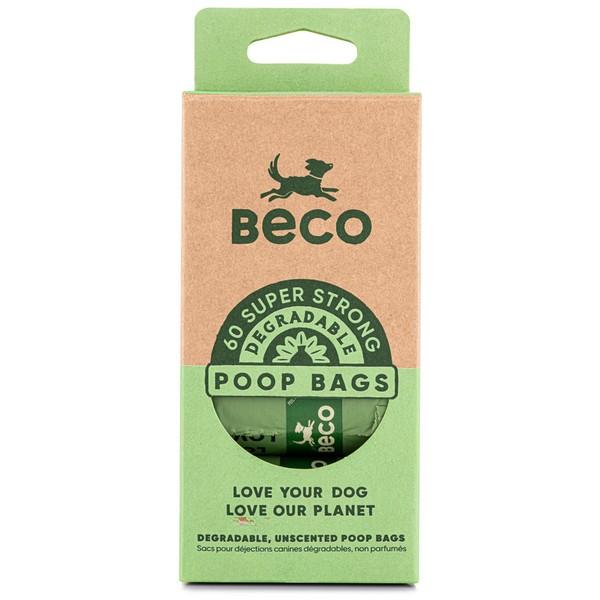 Beco Unscented Degradable 60 Poop Bags On 4 Refill Rolls