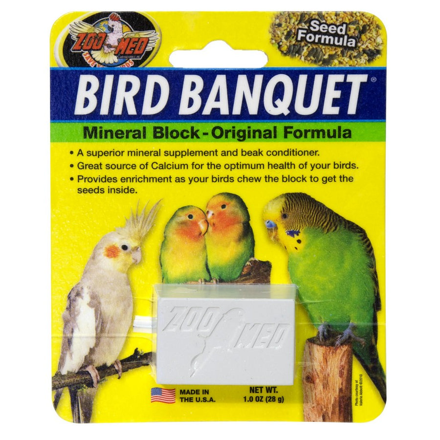 Click to view product details and reviews for Zoo Med Bird Banquet Mineral Block With Seeds 28g.