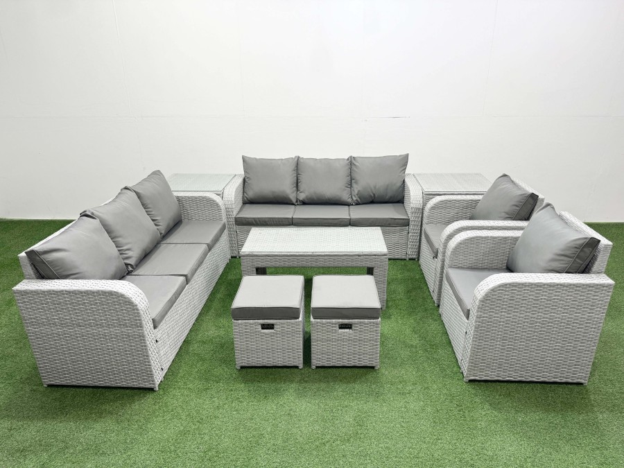 Click to view product details and reviews for Fimous Pe Rattan High Back Lounge Sofa Set Patio Oblong Coffee Table Chairs Set With 3 Seater Sofa Reclining Chair Stools 2 Side Table Light Grey. Click to view product details and reviews for Fimous Pe Rattan High Back Lounge Sofa Set Patio Oblong Coffee Table Chairs Set With 3 Seater Sofa Reclining Chair Stools 2 Side Table Light Grey.