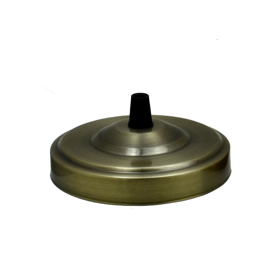 Ledsone 108Mm Side Fitting Single Outlet White Ceiling Rose ~1463 - Green Brass