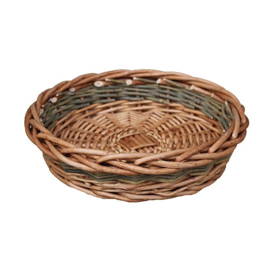 Red Hamper Unpeeled Willow Wicker Round Tray - Small
