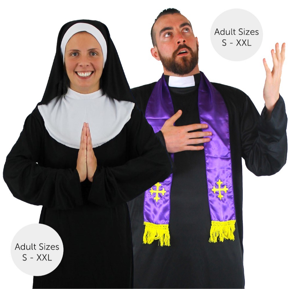 Adults Priest & Pregnant Nun Couples Costume