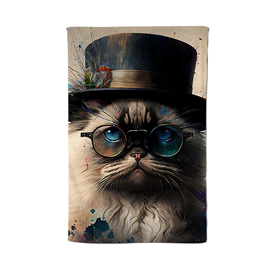Click to view product details and reviews for Ragdoll Cat With Glasses Splashart Tea Towel.
