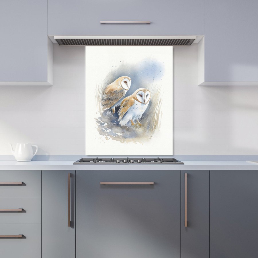 Click to view product details and reviews for Barn Ano Owls Watercolour Kitchen Splashback W600mm X H750mm.
