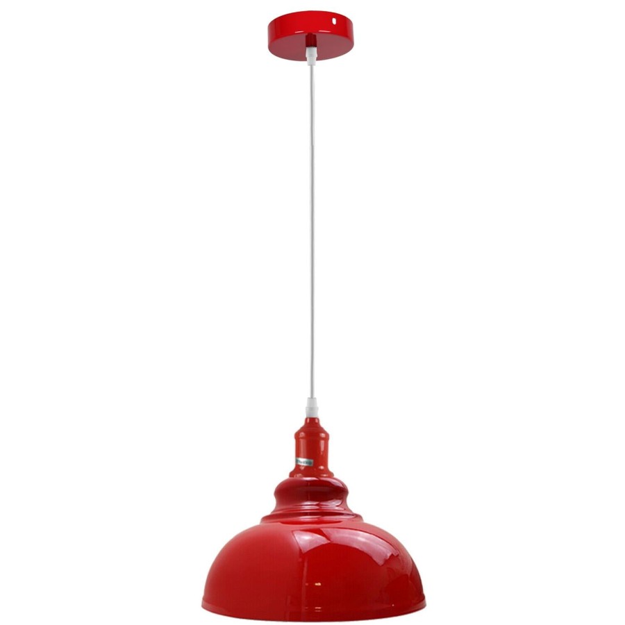 Ledsone Red Retro Bedroom And Kitchen Pendant Light Shades~1435 - 29Cm Curvy - Yes