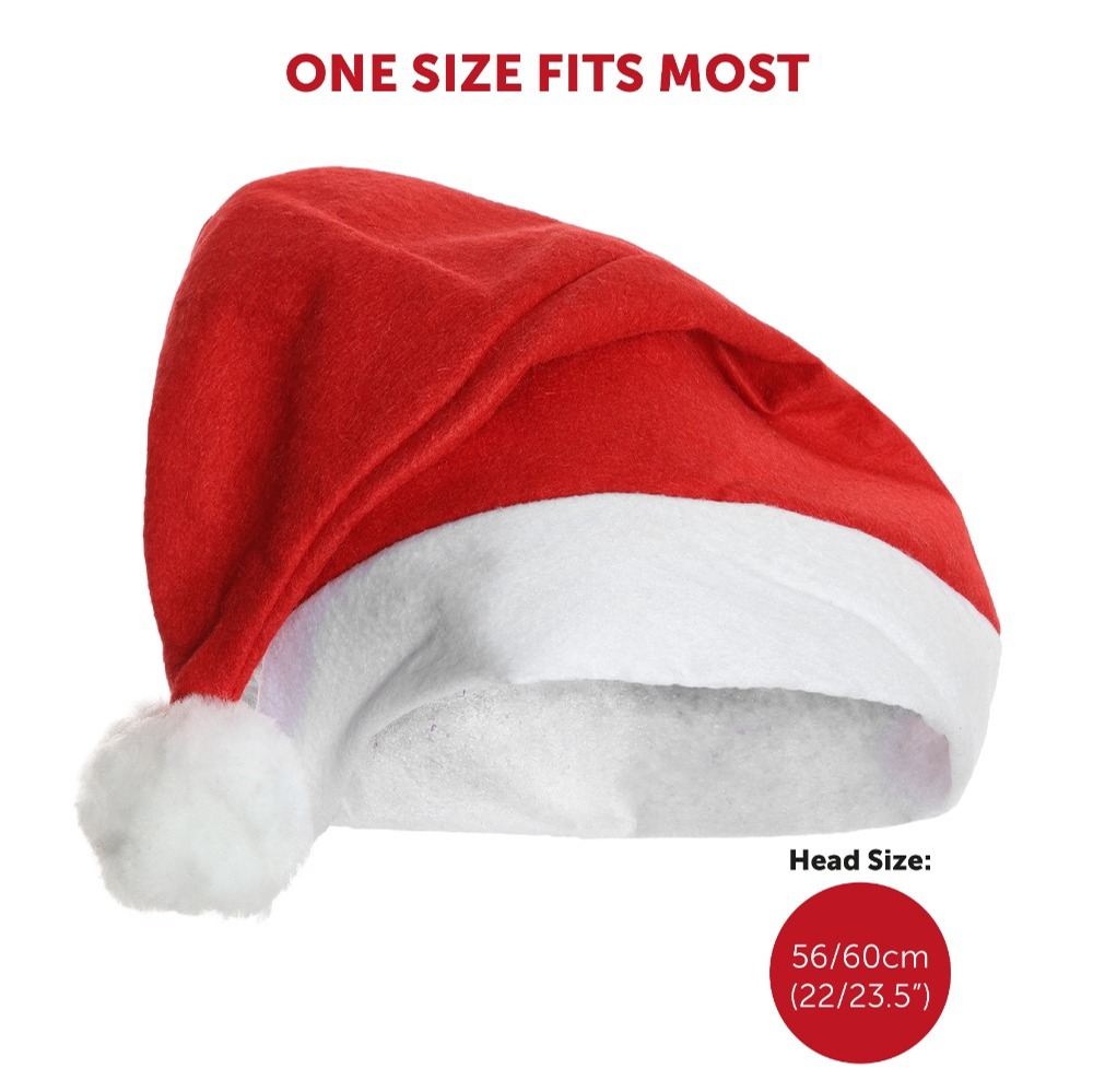 Pack of 20 Classic Felt Santa Hats