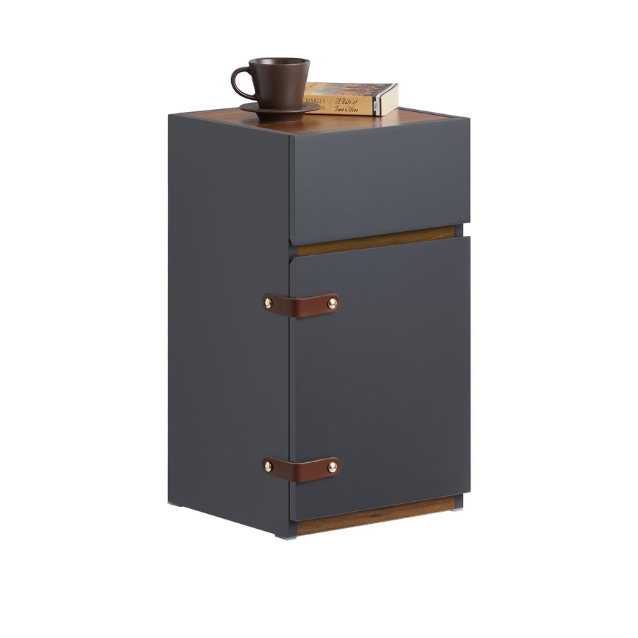 Click to view product details and reviews for Sobuy Fbt146 Dg Bedside Table End Table Nightstand With 1 Drawer And 1 Door Dark Grey.